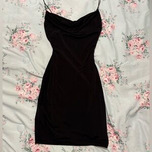 b. darlin black cowl neck mini dress